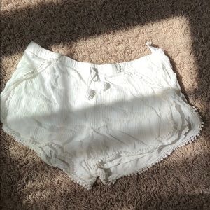forever 21 white flowy shorts